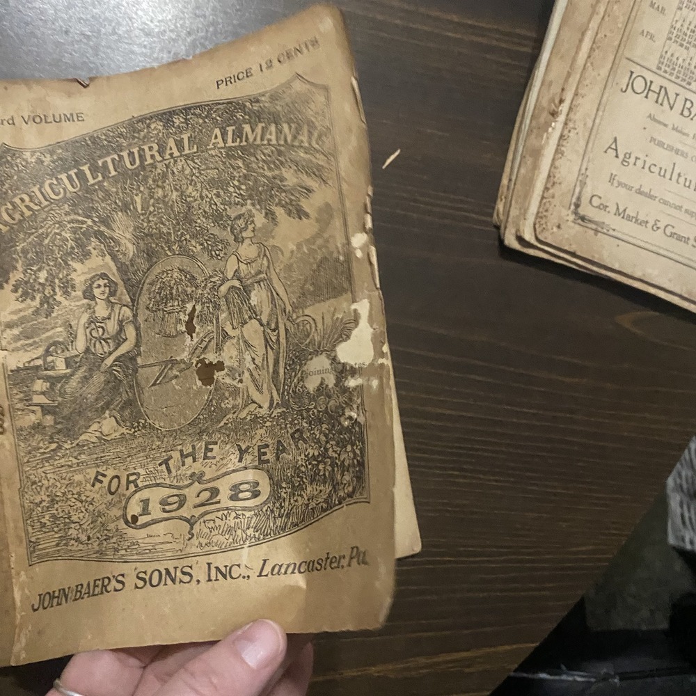 9 Antique Agricultural Almanacs 1920-1922 1924-1929 John Baer's Sons Lancaster - Picture 15 of 16